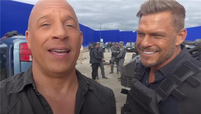 Fast X Vin Diesel compartilha um vídeo com a co-estrela Alan Ritchson