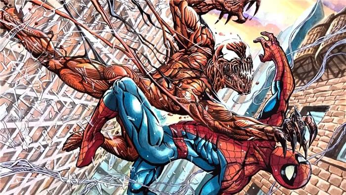 Homem-Aranha vs. Carnage que ganha das 10 melhores lutas de quadrinhos?