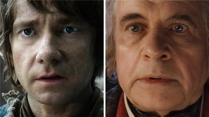 ¿Qué edad tenía Bilbo en 'The Hobbit' y en 'El Señor de los Anillos'??