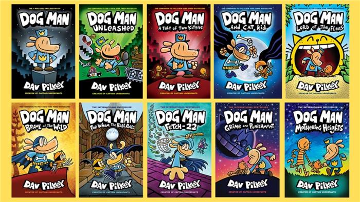 Dog Man Books for å få den komplette guiden