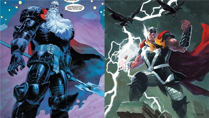 Odin vs. Thor som ville vinne i en kamp av Marvel Gods?